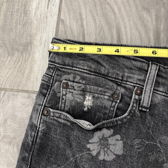 Levi’s Pride Collection Gray Floral Embroidered Big E Jeans Skinny Leg Sz 32/30 - Picture 9 of 10